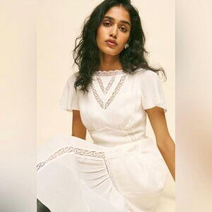 Reformation Dress Domini Empire Waist in White
